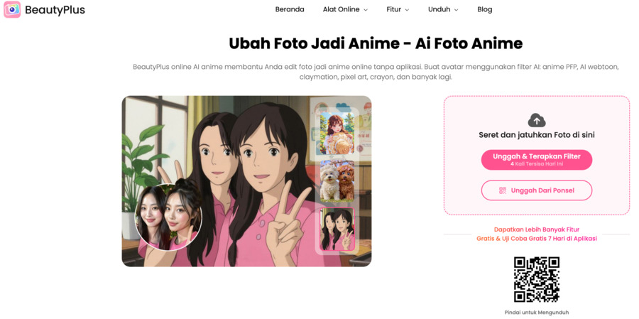 beautyplus-online-ai anime-step 1