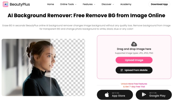 Beautyplus background removal tool 01