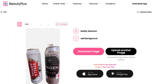 Beautyplus background removal tool 02