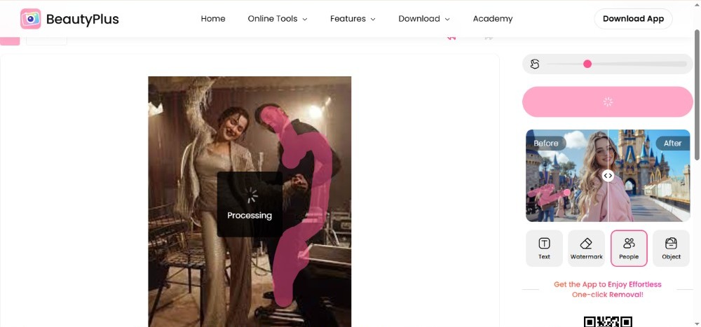 BeautyPlus Remove People from Photo Web Screenshot EN - dancing couple step 5