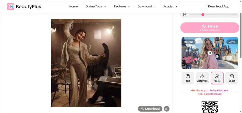 BeautyPlus Remove People from Photo Web Screenshot EN - dancing couple step 6