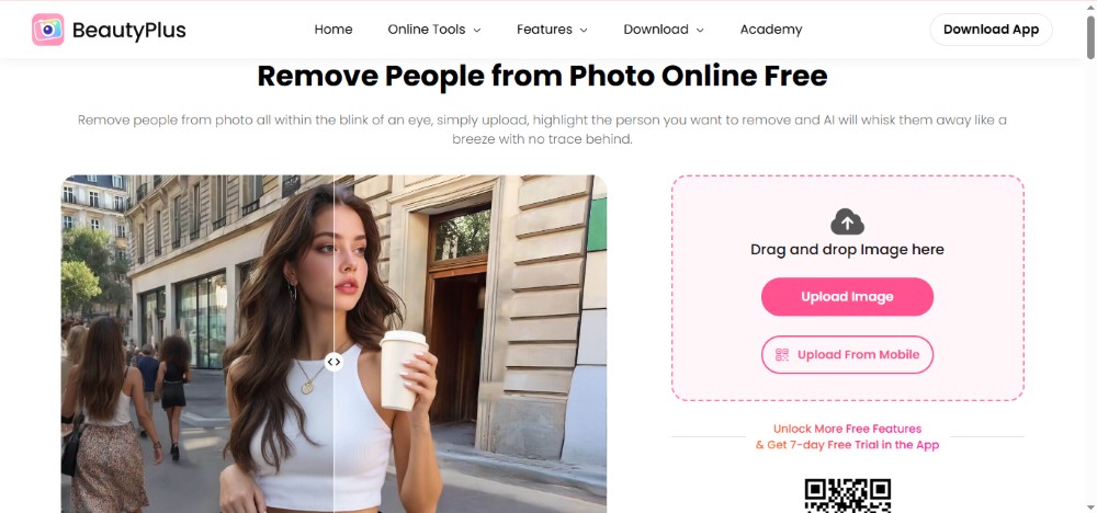 BeautyPlus Remove People from Photo Web Screenshot EN