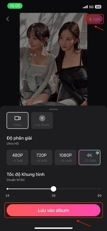 BeautyPlus-Xuất video