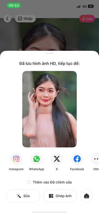 app chỉnh trắng da body-Lưu ảnh sau chỉnh sửa