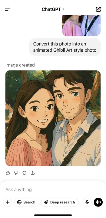 ChatGPT App Screenshot EN - ghibli style result