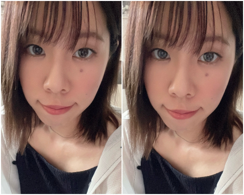 アッシュグレイのカラコンを使用