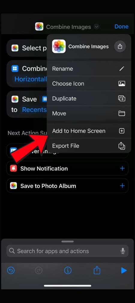 Combine Photos - Shortcuts - 11
