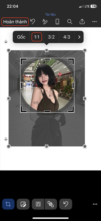 cắt ảnh thành hình tròn trên điện thoại-Điều chỉnh vị trí cắt ảnh 01
