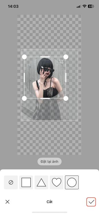 cắt ảnh thành hình tròn trên điện thoại-Chọn khung ảnh tròn 02