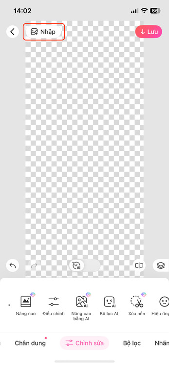 cắt ảnh thành hình tròn trên điện thoại-Tạo nền trắng trơn 02