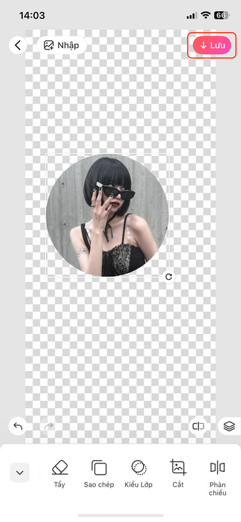 cắt ảnh thành hình tròn trên điện thoại-Lưu ảnh sau khi cắt khung tròn