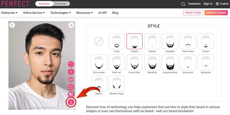 Download image with beard from Perfect’s Beard Generator