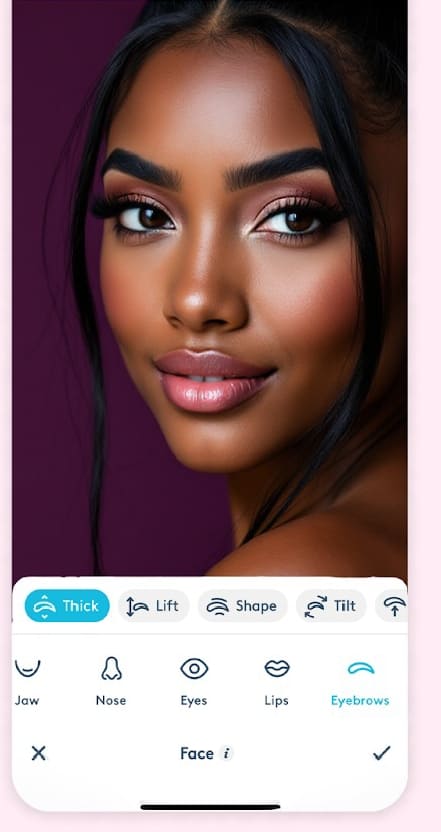 Eyebrow filters-Facetune