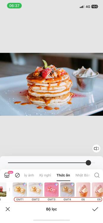 chụp đồ ăn-Chọn filter phù hợp với ảnh