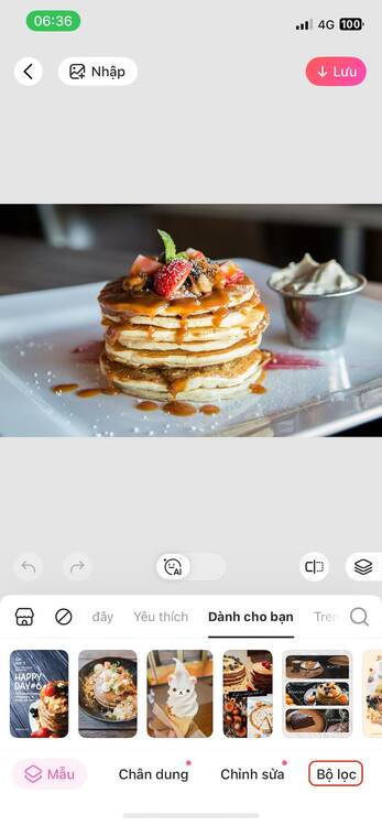 chụp đồ ăn-Mở tính năng bộ lọc chỉnh ảnh chụp đồ ăn 01