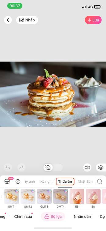 chụp đồ ăn-Mở tính năng bộ lọc chỉnh ảnh chụp đồ ăn 02