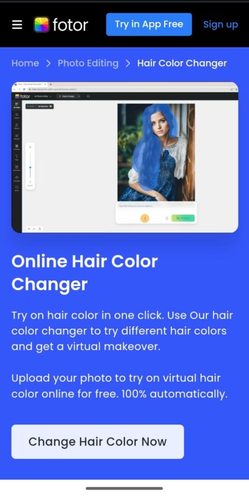 Fotor-change hair color