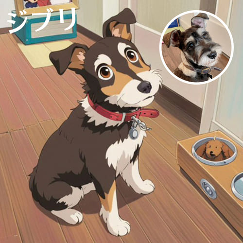 ghibli-filter-black-dog-ペット加工アプリ