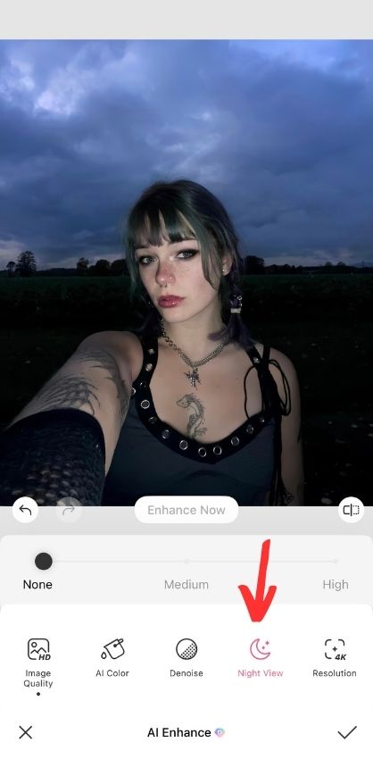 Glow camera app-night view