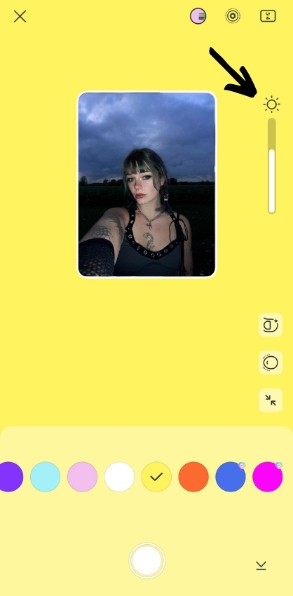 Glow camera app-Set the brightness levels