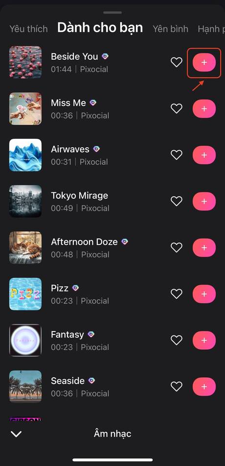 cách ghép nhạc vào video trên iphone-Chọn bản nhạc bạn thích