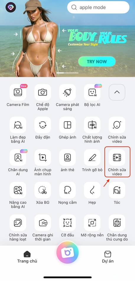 cách ghép nhạc vào video trên iphone-Chỉnh sửa video với BeautyPlus