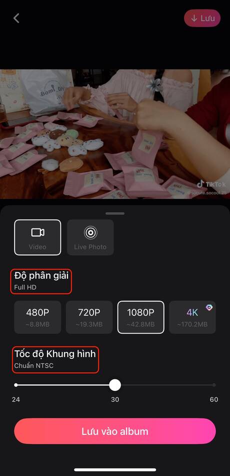 cách ghép nhạc vào video trên iphone-Xuất video sau khi ghép nhạc hoàn chỉnh