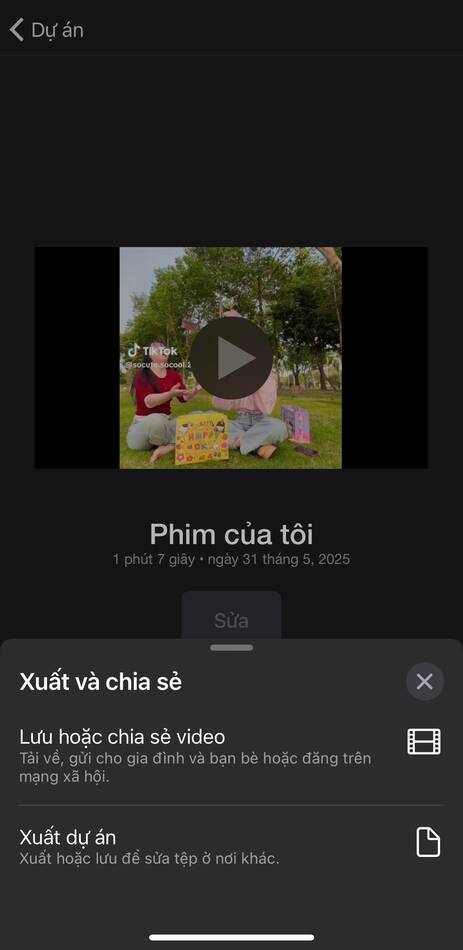 cách ghép nhạc vào video trên iphone-Lưu video sau chèn nhạc bằng iMovie 02