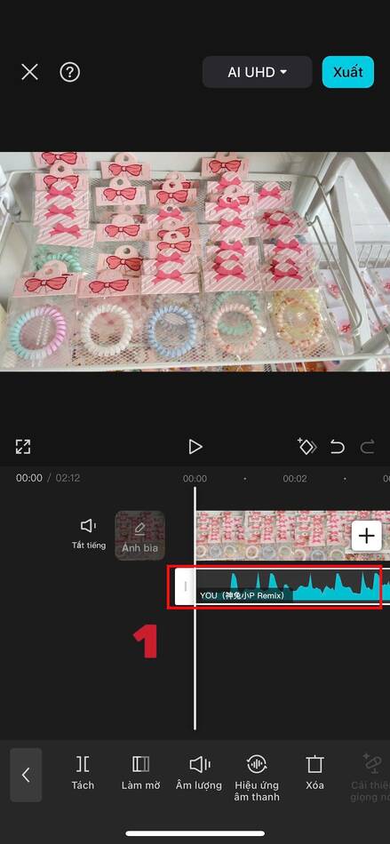 cách ghép nhạc vào video trên iphone-Tinh chỉnh âm thanh 01