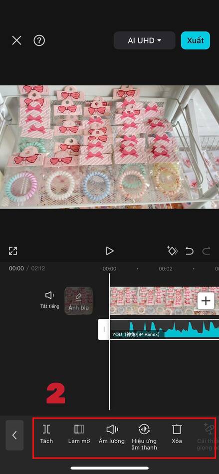 cách ghép nhạc vào video trên iphone-Tinh chỉnh âm thanh 01