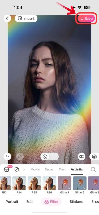 how to add rainbow filter -006