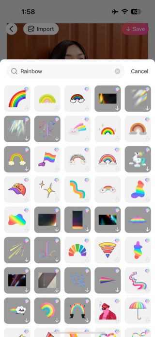 how to add rainbow filter -010
