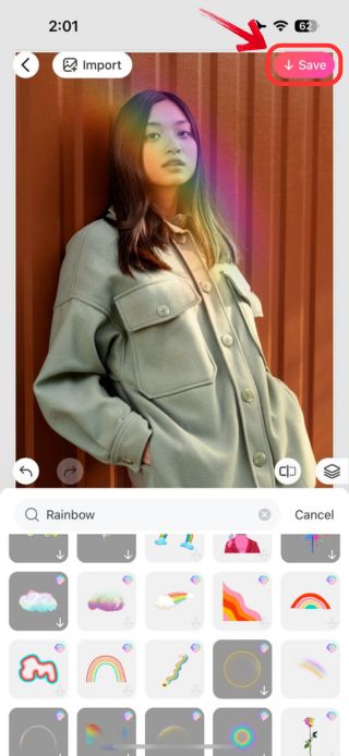 how to add rainbow filter -012