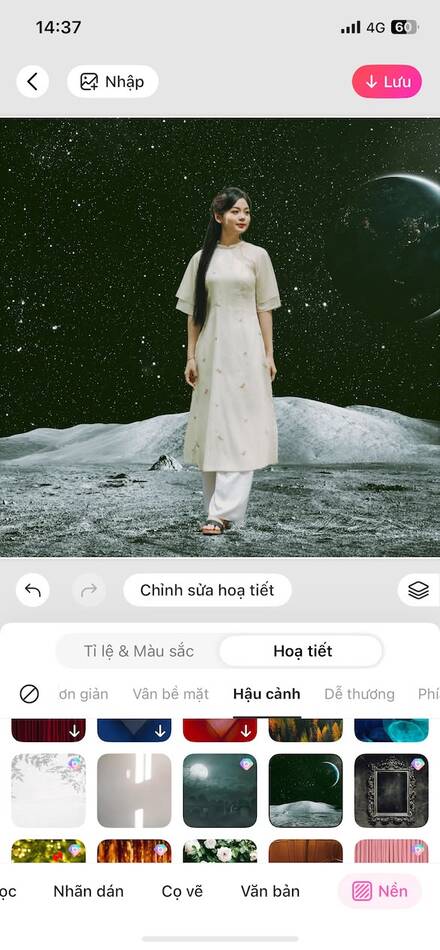 cách đổi phông nền ảnh trên iphone-Thay phông nền ảnh có sẵn trên BeautyPlus 02