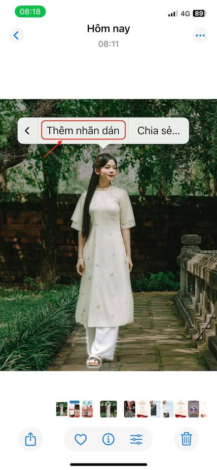 cách đổi phông nền ảnh trên iphone-Tạo nhãn dán (sticker) từ ảnh