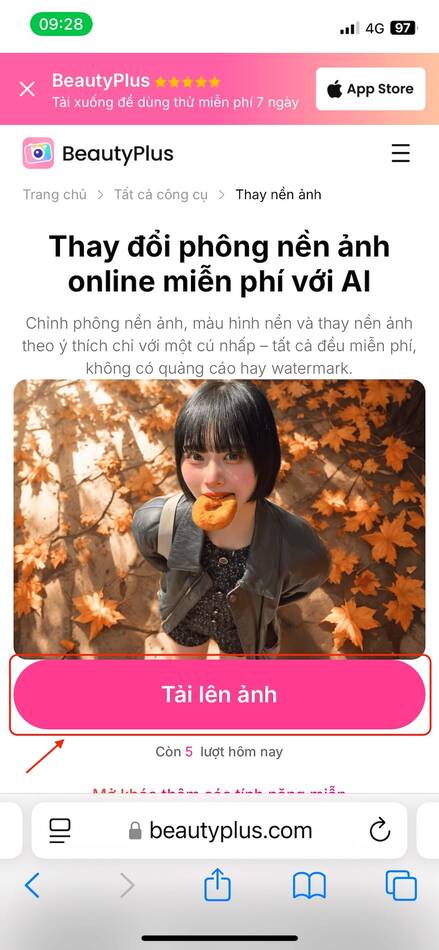 cách đổi phông nền ảnh trên iphone-Tải ảnh muốn thay đổi phông nền 01