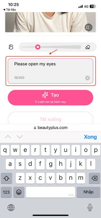 cách chỉnh ảnh nhắm mắt trên điện thoại-Nhập câu lệnh chỉnh mở mắt 01