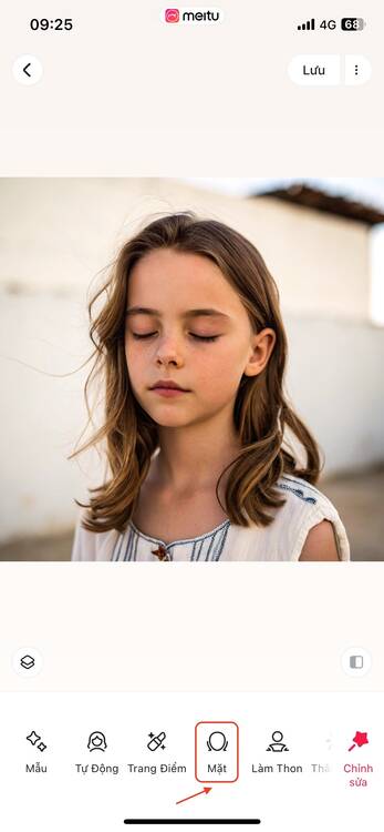 cách chỉnh ảnh nhắm mắt trên điện thoại-Chọn tính năng làm đẹp trên Meitu 02