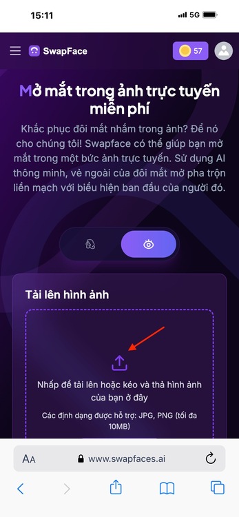cách chỉnh ảnh nhắm mắt trên điện thoại-Truy cập trang SwapFace trực tuyến