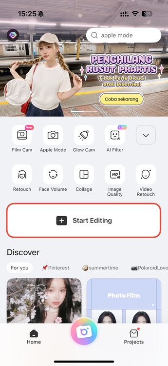 How to fix overexposed photos-beautyplus-step1