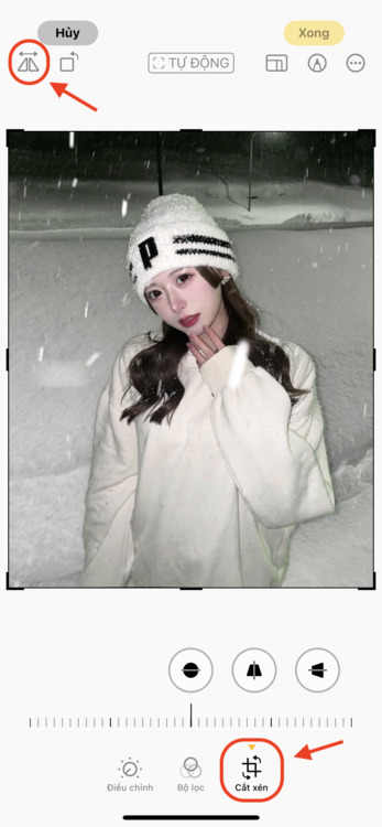 cách lật ảnh trên iphone-Chọn tính năng lật ảnh