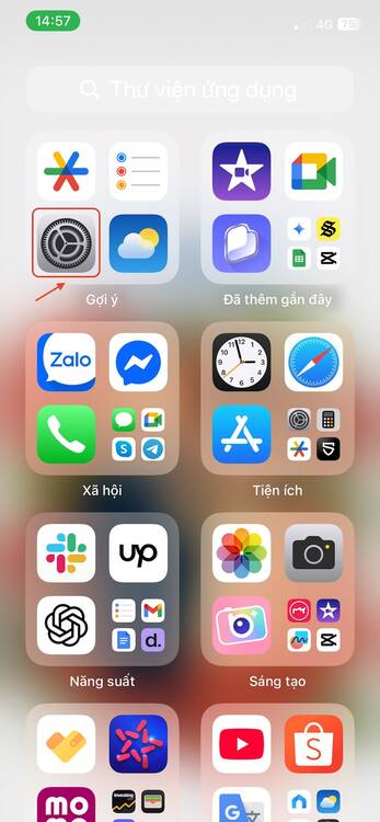 cách lật ảnh trên iphone-Mở cài đặt trên iPhone