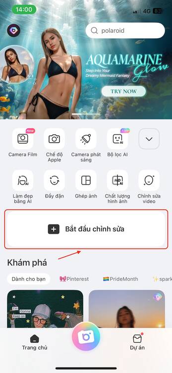 cách lật ảnh trên iphone-Mở app BeautyPlus