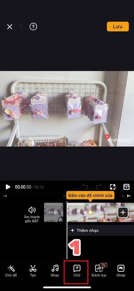 cách chèn chữ vào video-Nhập nội dung chữ muốn chèn 01