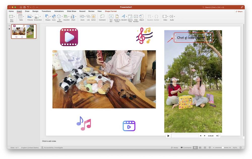 cách chèn chữ vào video-Chèn văn bản vào video bằng PowerPoint