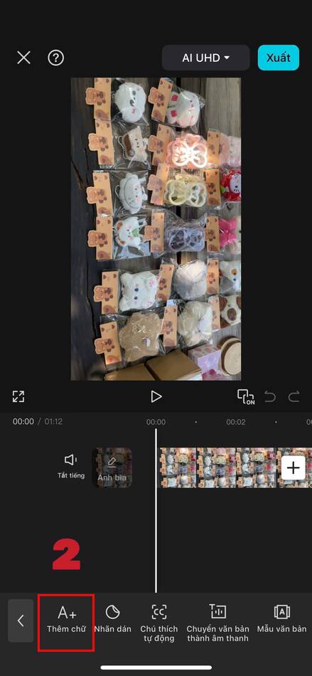 cách chèn chữ vào video-Chọn tính năng thêm chữ CapCut 02