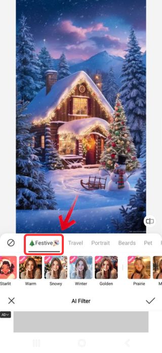 How to Make a Christmas Wallpaper with BeautyPlus - 03
