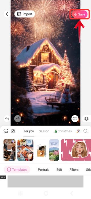 How to Make a Christmas Wallpaper with BeautyPlus - 08