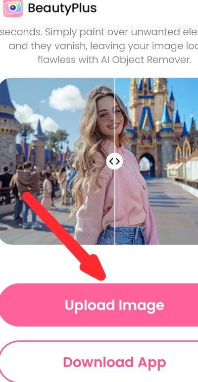 Remove a Person from a Photo on iPhone with beautyplus step 1