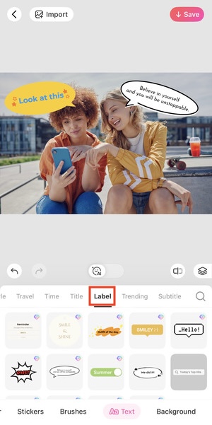add speech bubble to photo-label icon